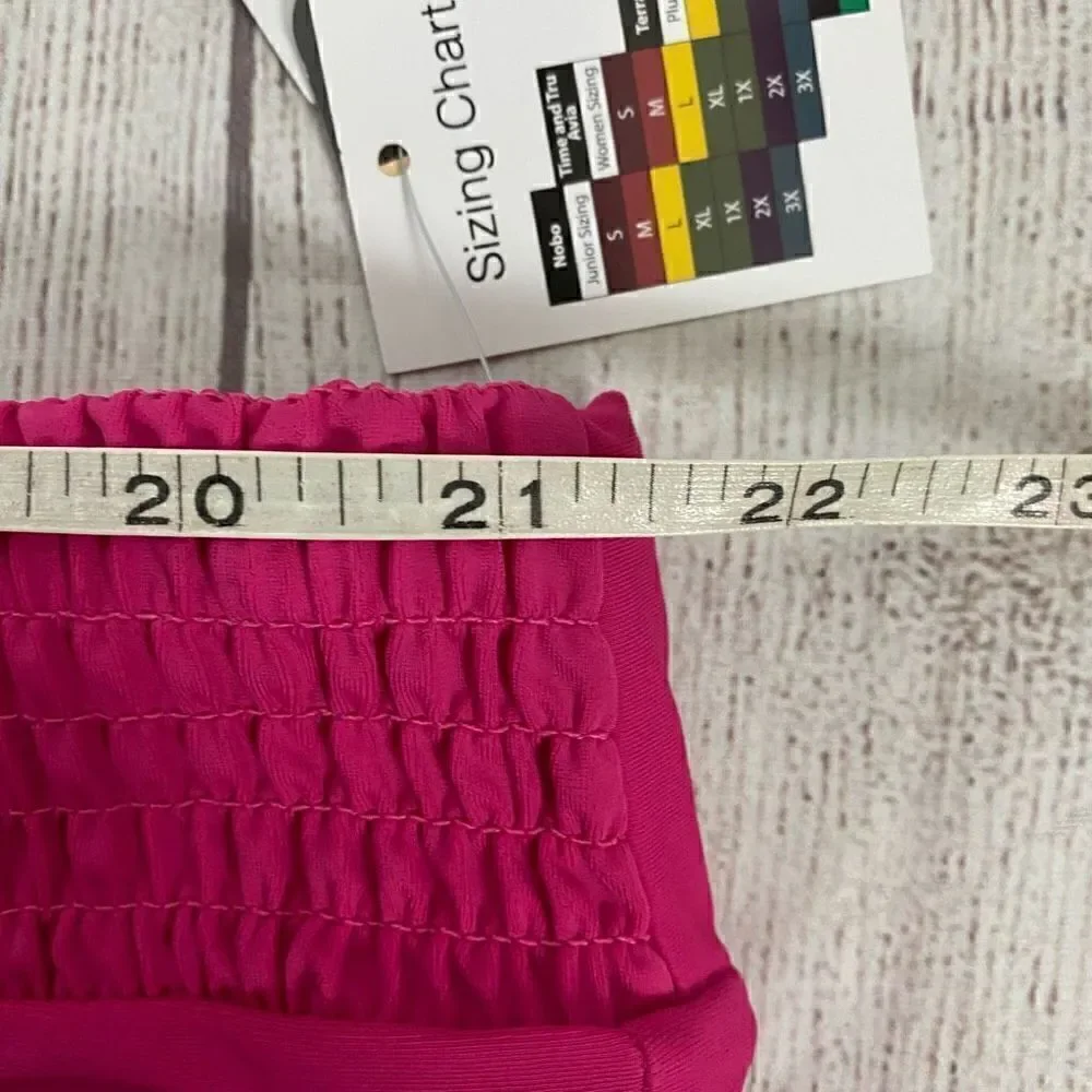 Time & Tru women 3X 24W-26W mid rise pull on bikini bottoms pink brand new